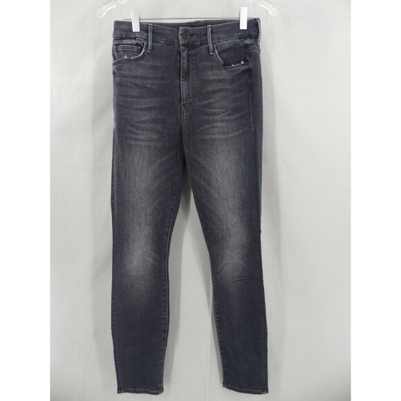 Mother 27 Jeans High Waisted Looker Ankle Leave The Lights On Black - Picture 2 of 9